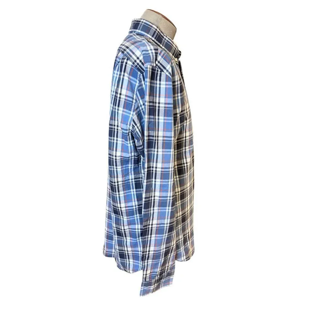 NWT J. Crew Flex Washed Slim Button Down Plaid Shirt XL Re-Imagined Sustainable